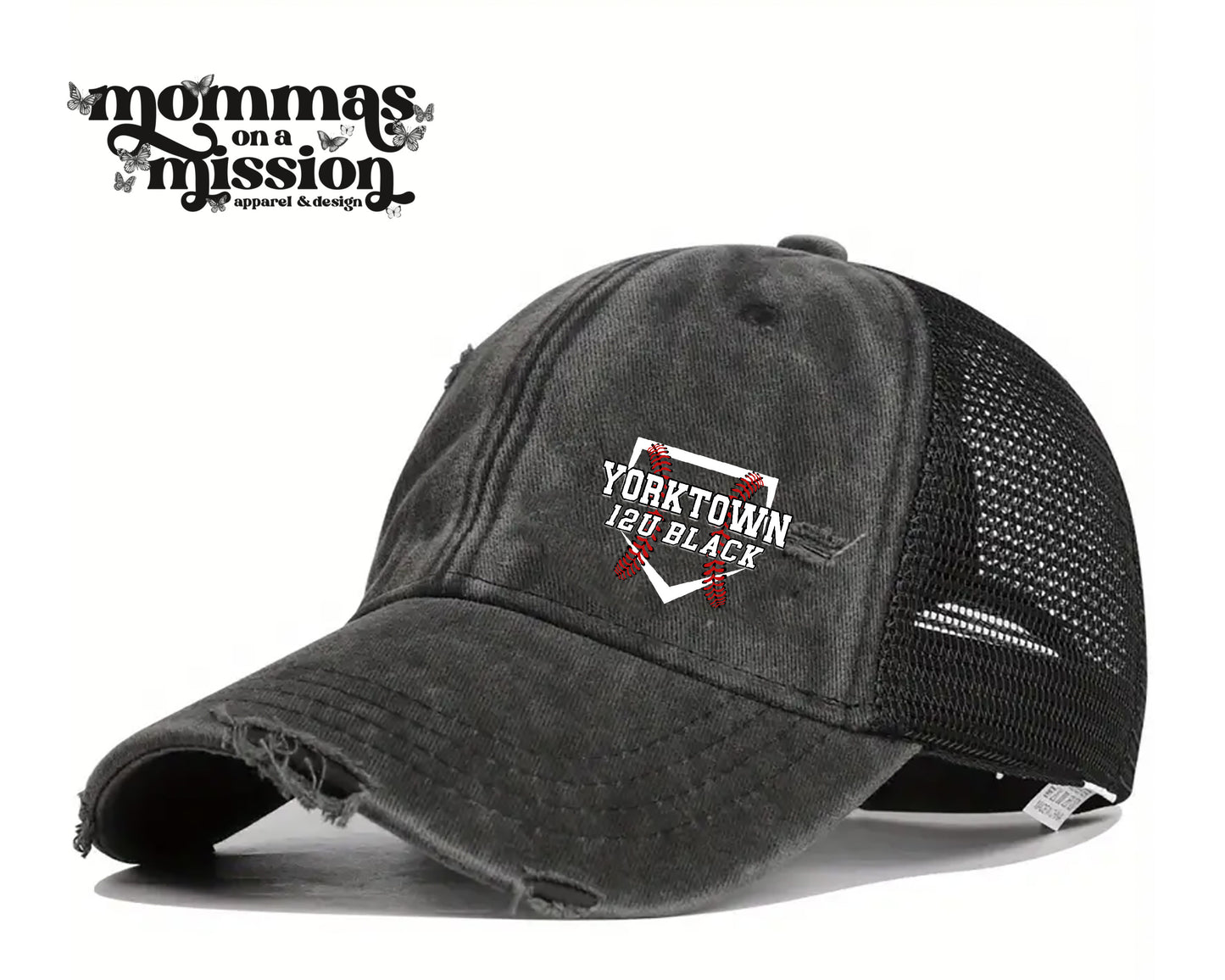 ladies hat yorktown 12U black baseball