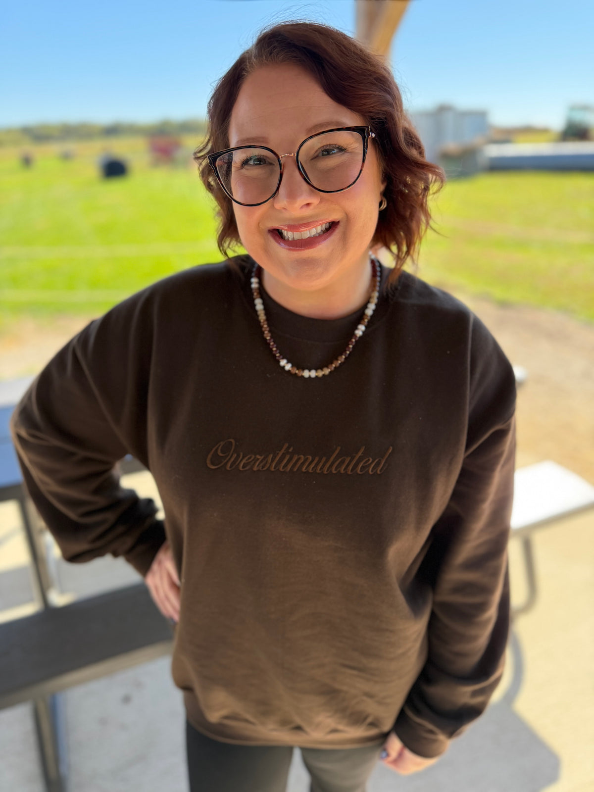 overstimulated- embroidered sweatshirt