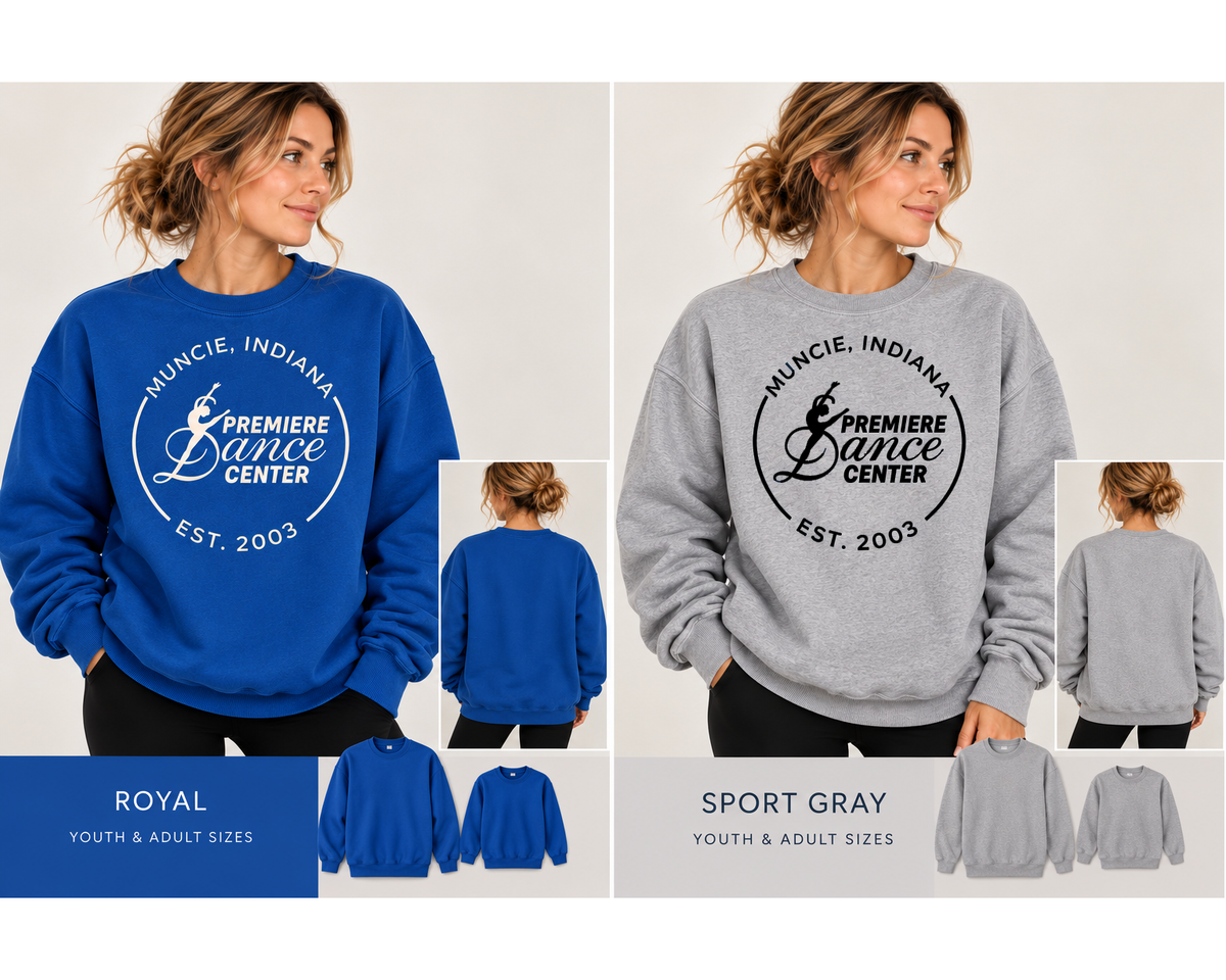 premiere circle logo crewneck (youth) - pdc