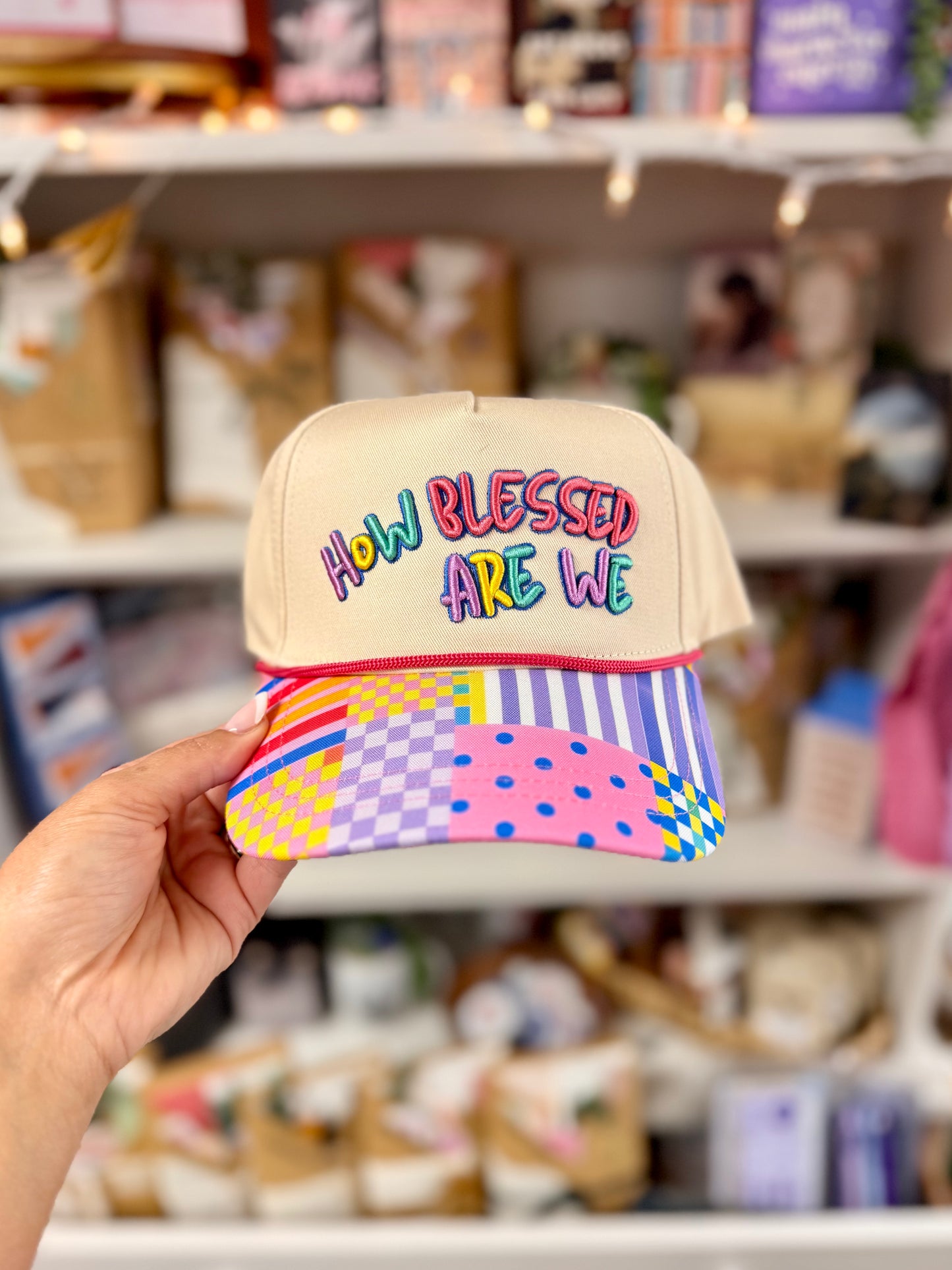 how blessed are we puff embroidered hat