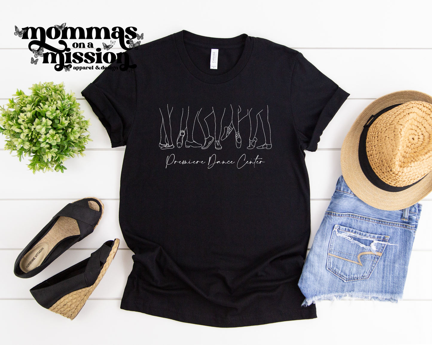 premiere dance center with dancer shoes (youth) - pdc