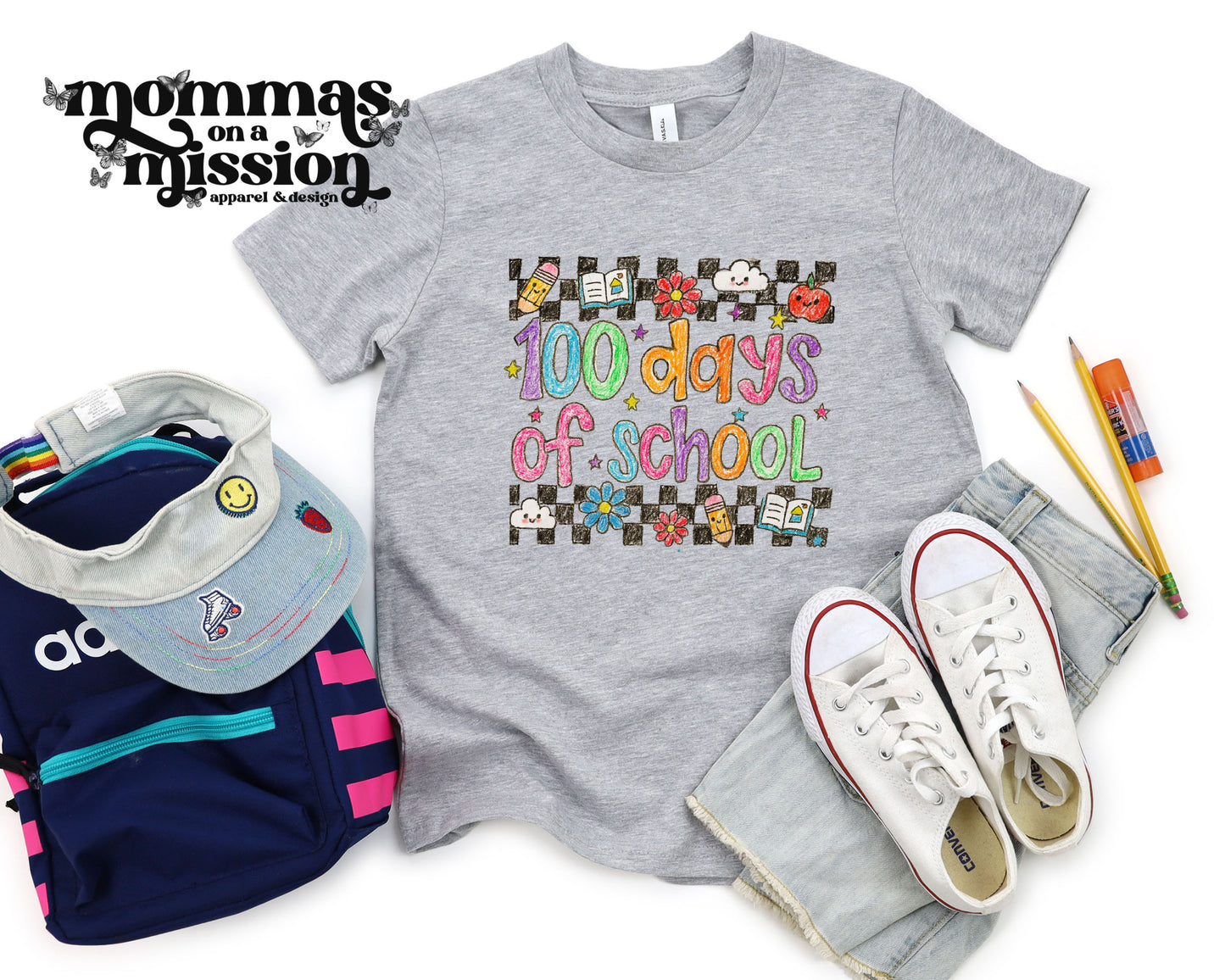 100 days checkered doodles