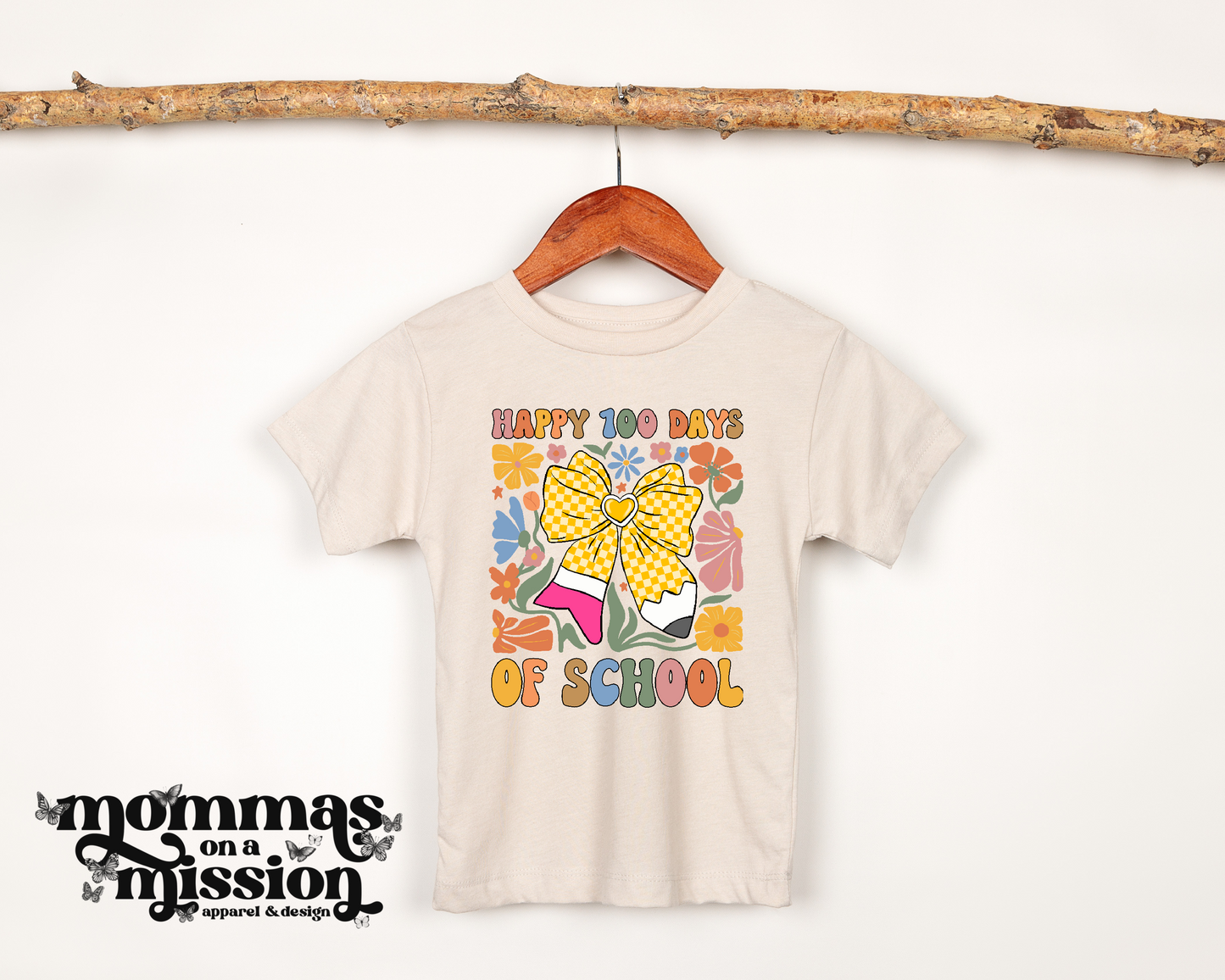 100 days floral pencil bow