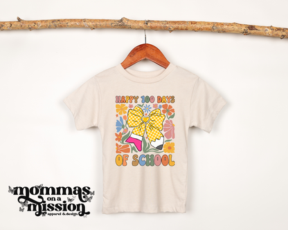 100 days floral pencil bow