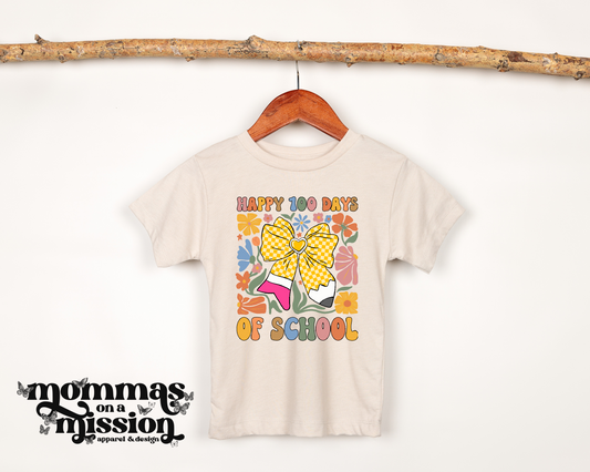 100 days floral pencil bow