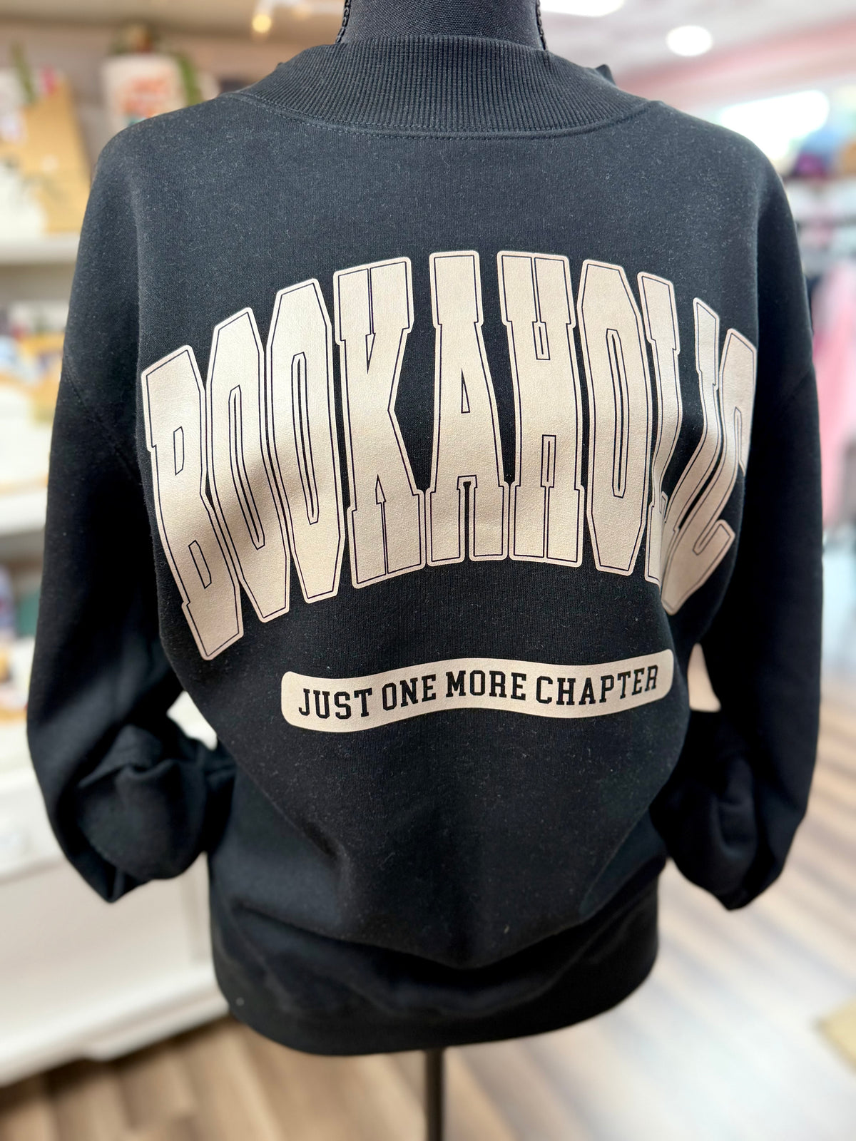 bookaholic mock neck crewneck