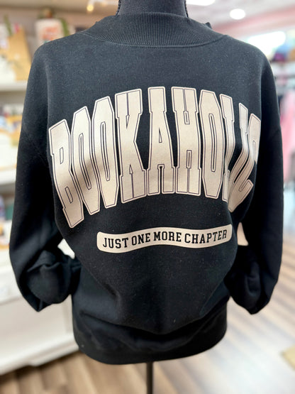 bookaholic mock neck crewneck