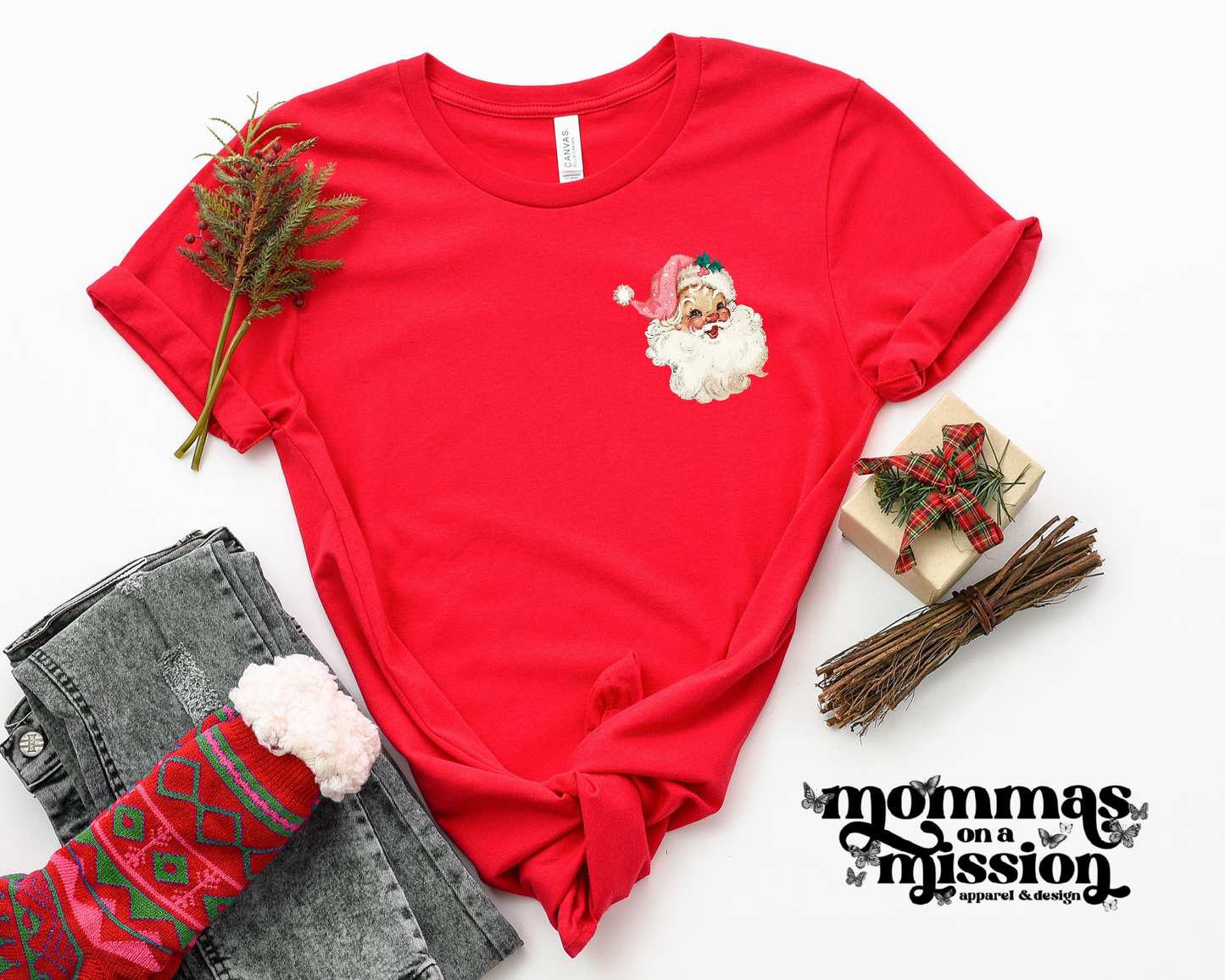 vintage Santa monogram tee