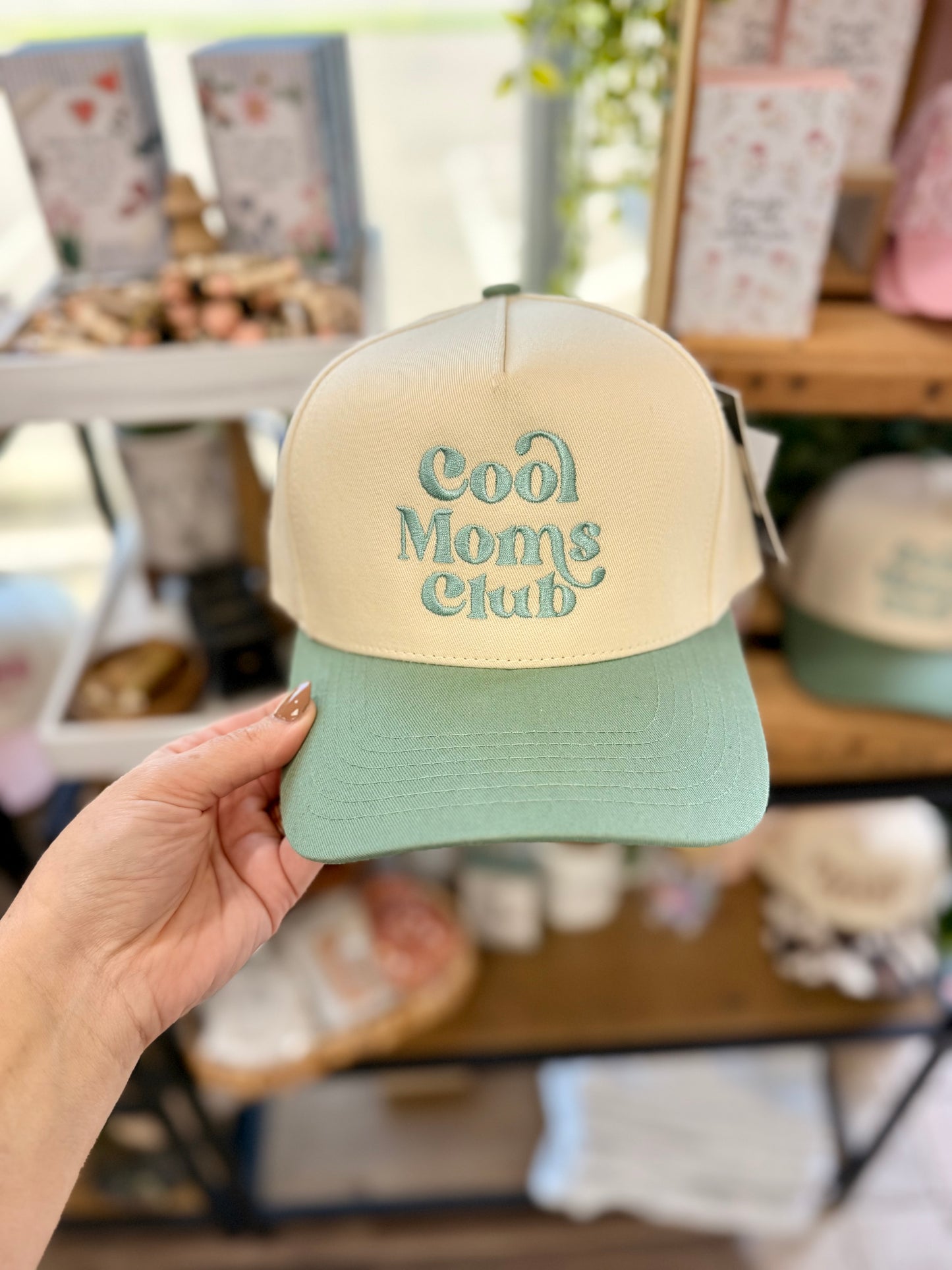 cool moms club hat - sage