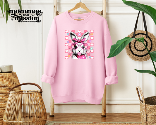 pink checkered bunny