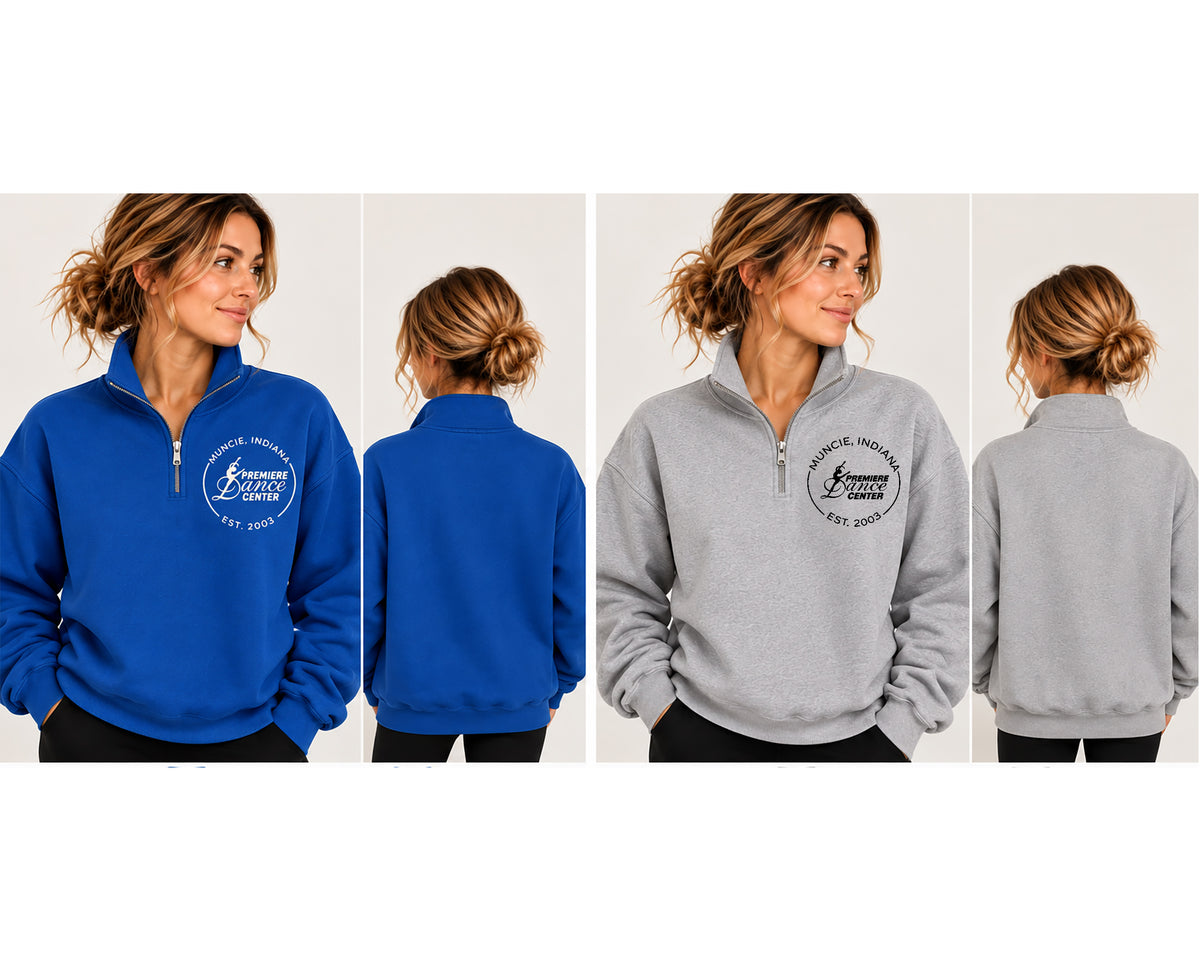 premiere monogram circle logo quarter zip - pdc