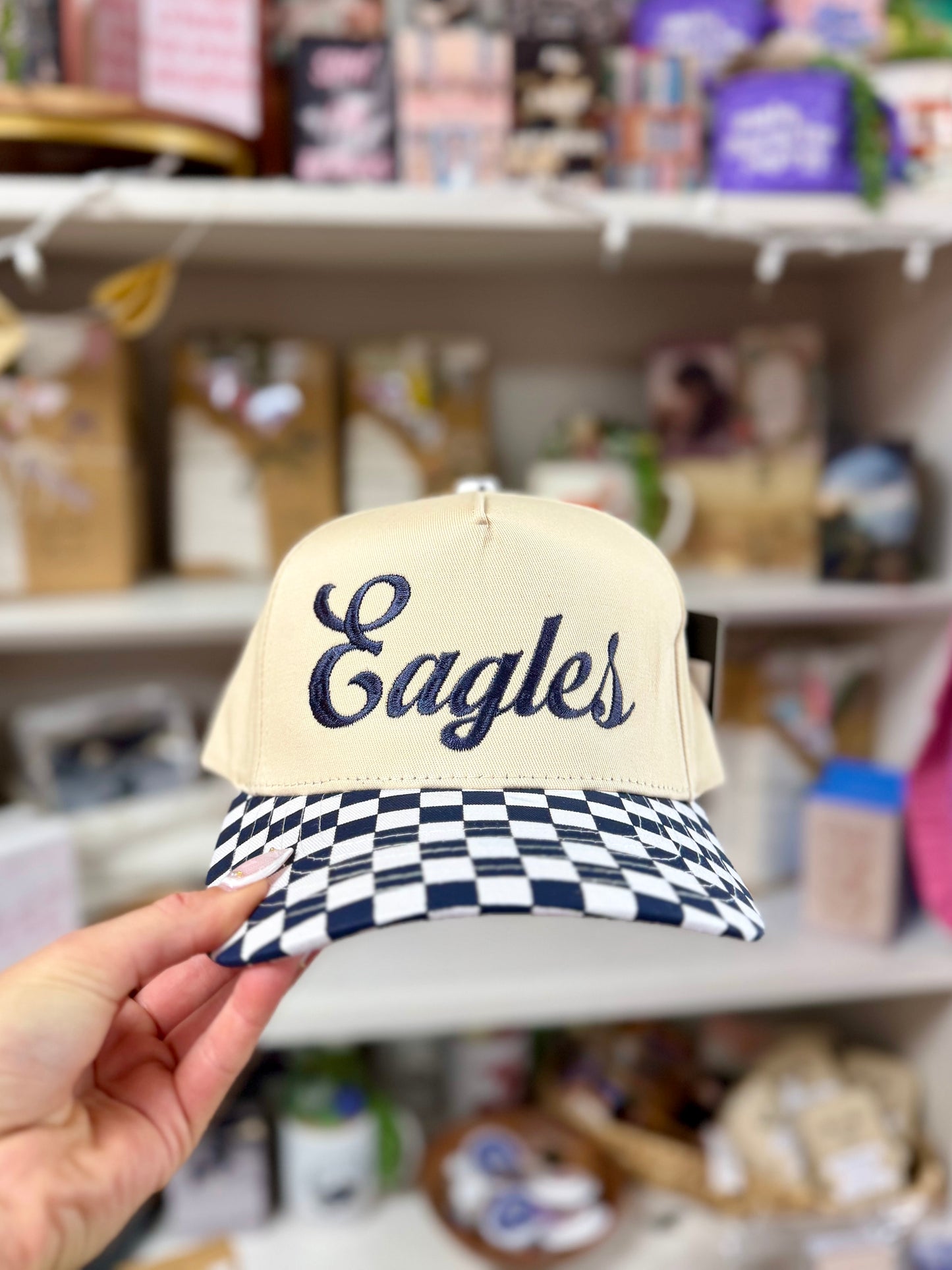 eagles embroidered checkered hat