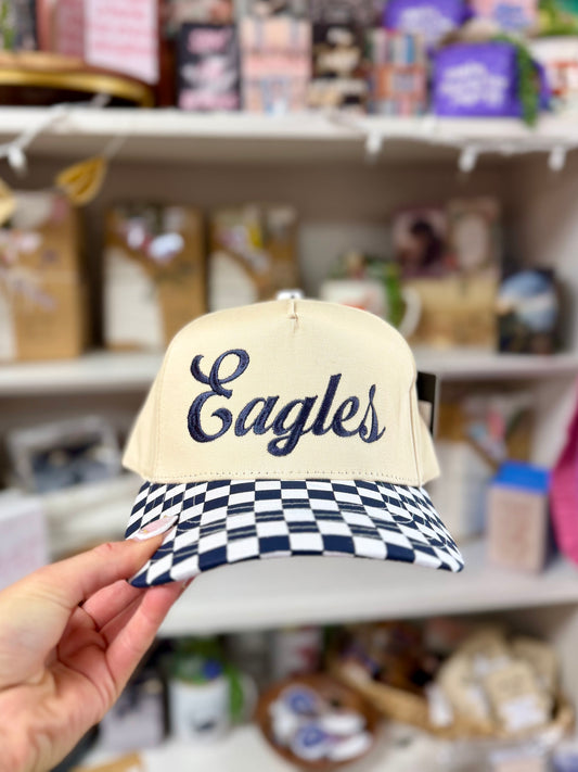 eagles embroidered checkered hat