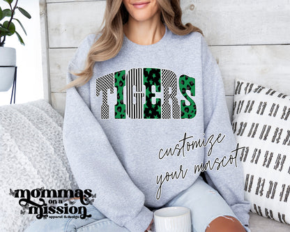 CUSTOM MASCOT retro patterned letters