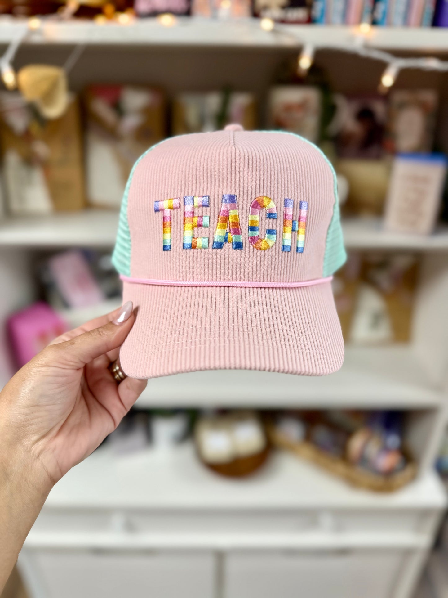 teach embrodiery hat