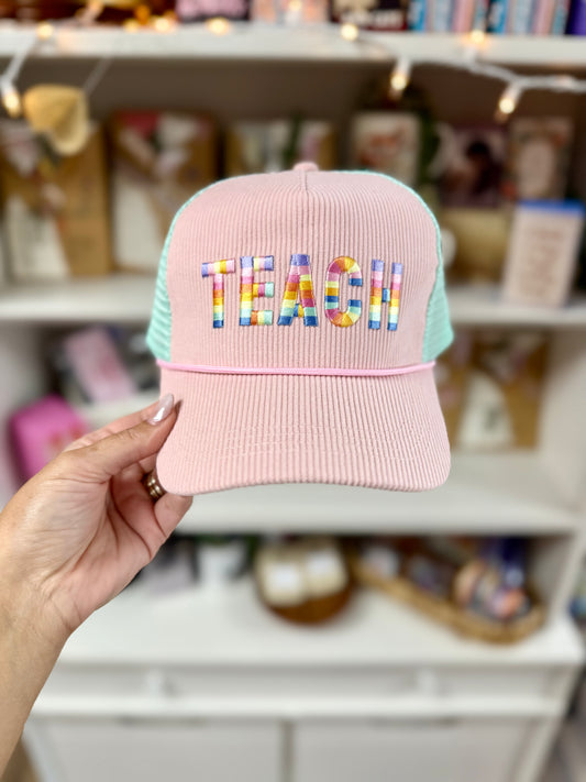 teach embrodiery hat