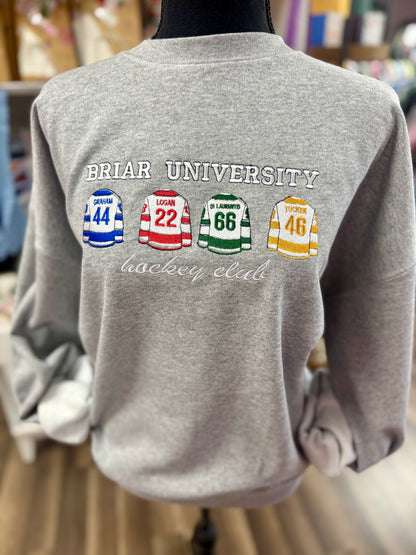 briar university hockey club - embroidered sweatshirt
