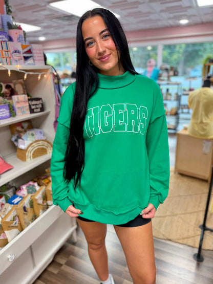 pre-order mock neck sweatshirt with custom mascot outline