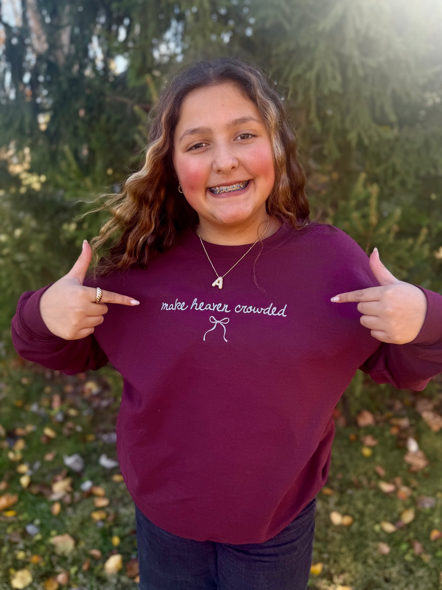 make heaven crowded - embroidered sweatshirt