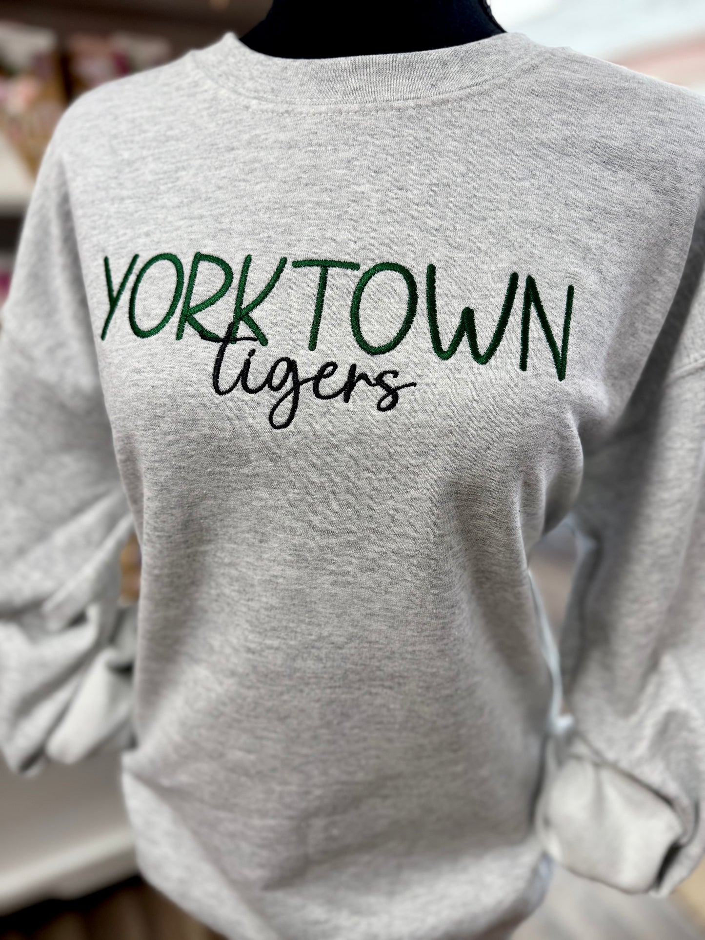 yorktown tigers ash - embroidered sweatshirt