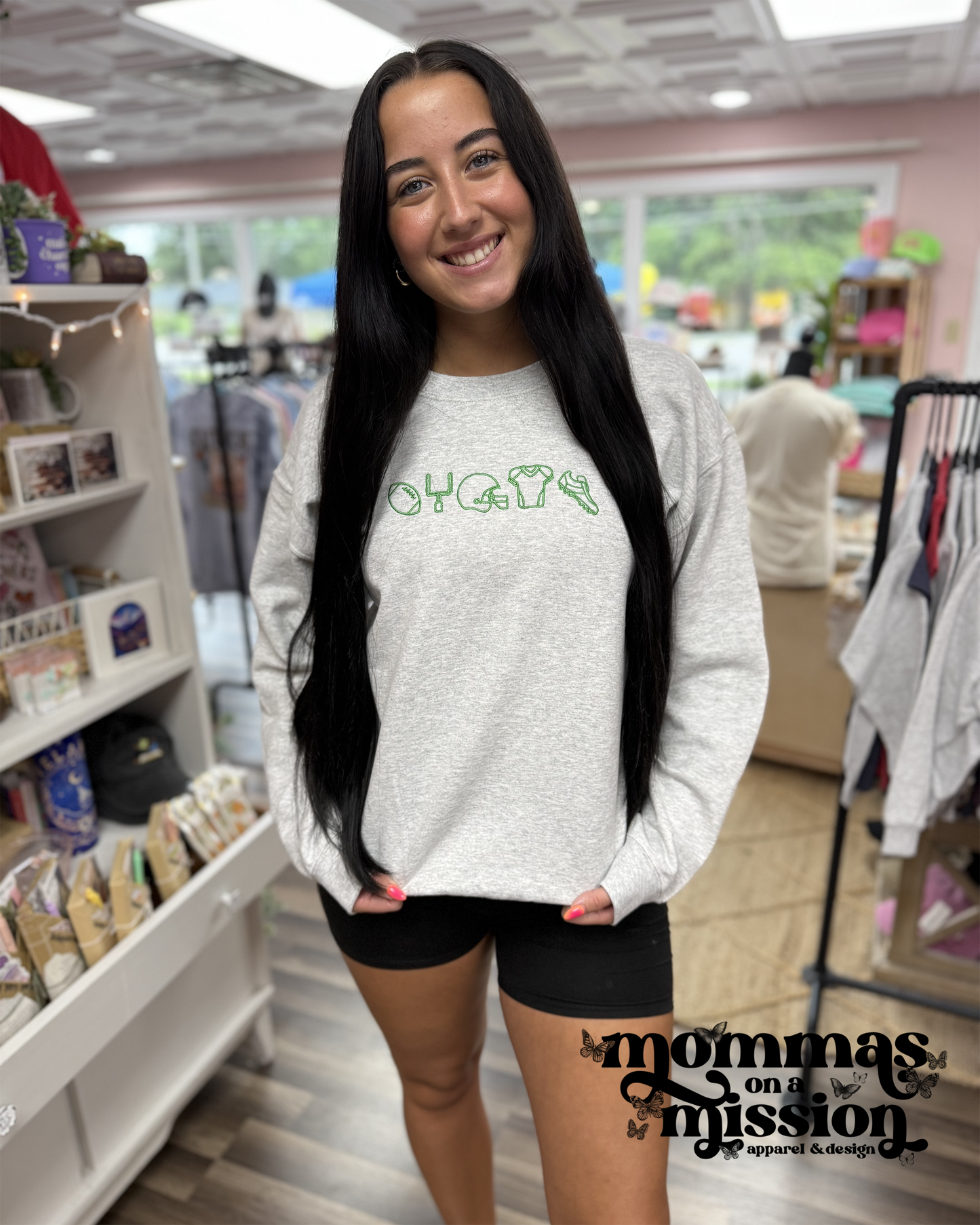 football icons - embroidered sweatshirt