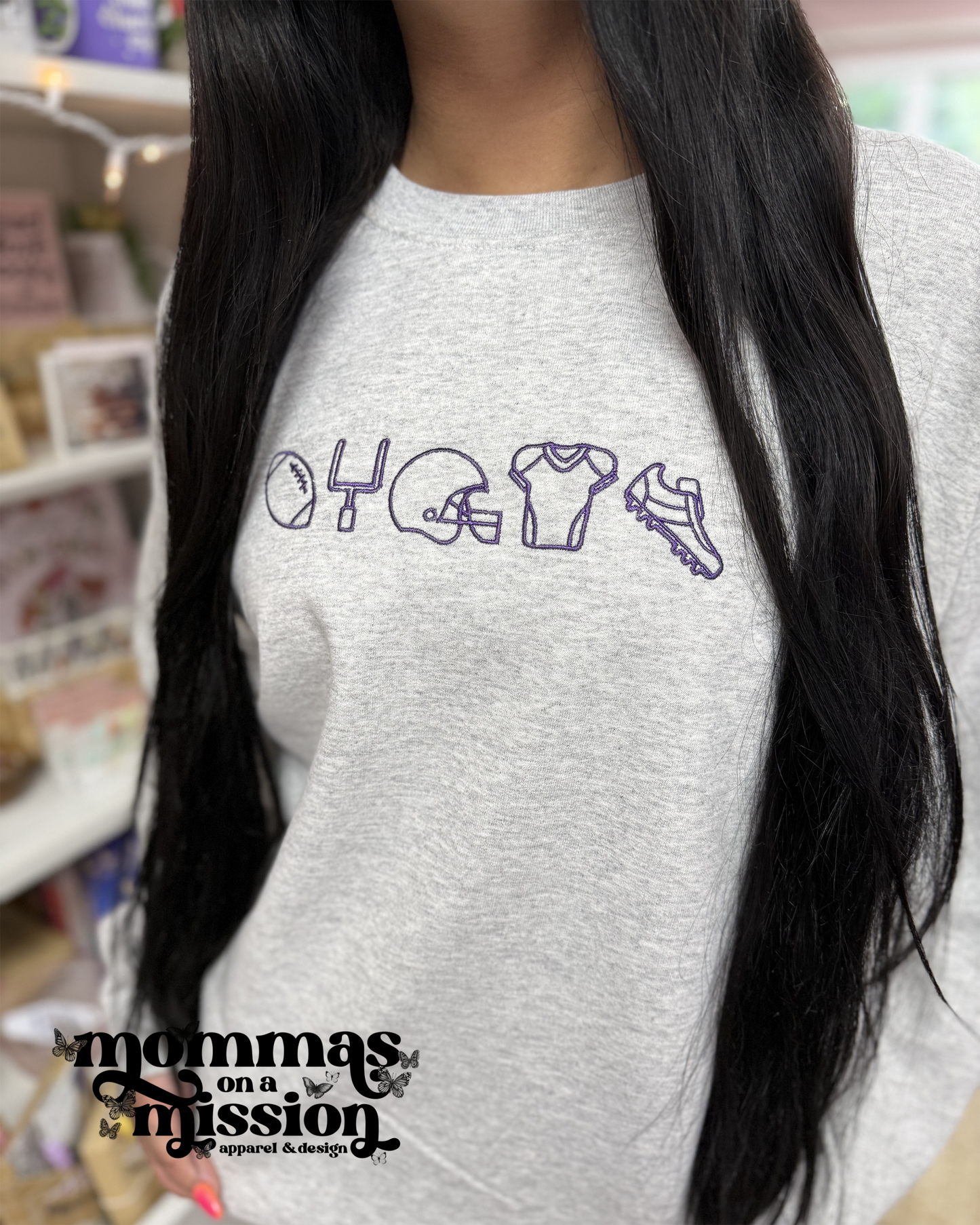 football icons - embroidered sweatshirt