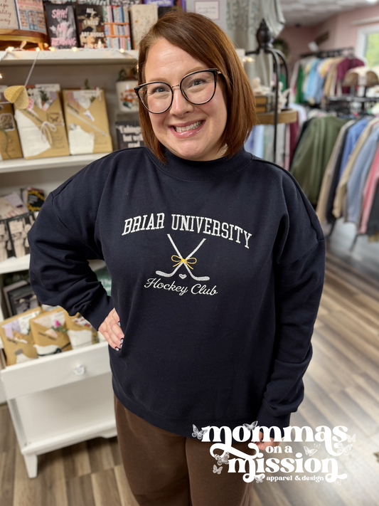briar university hockey club - embroidered sweatshirt