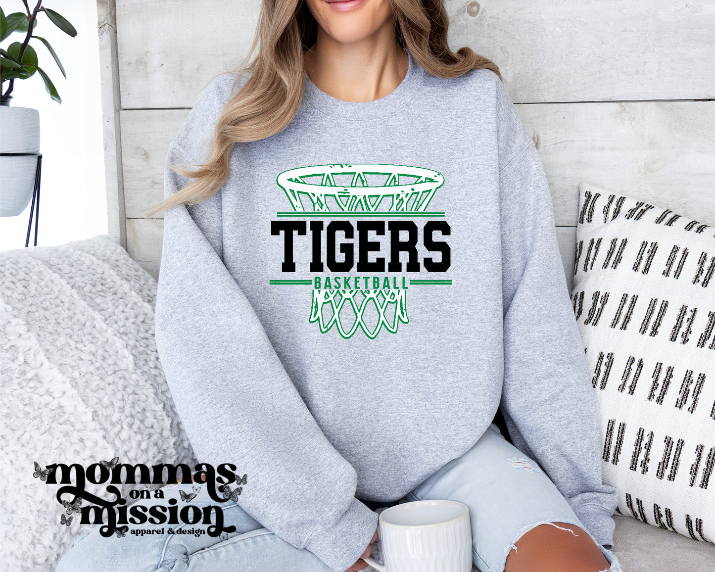 tigers basketball with hoop