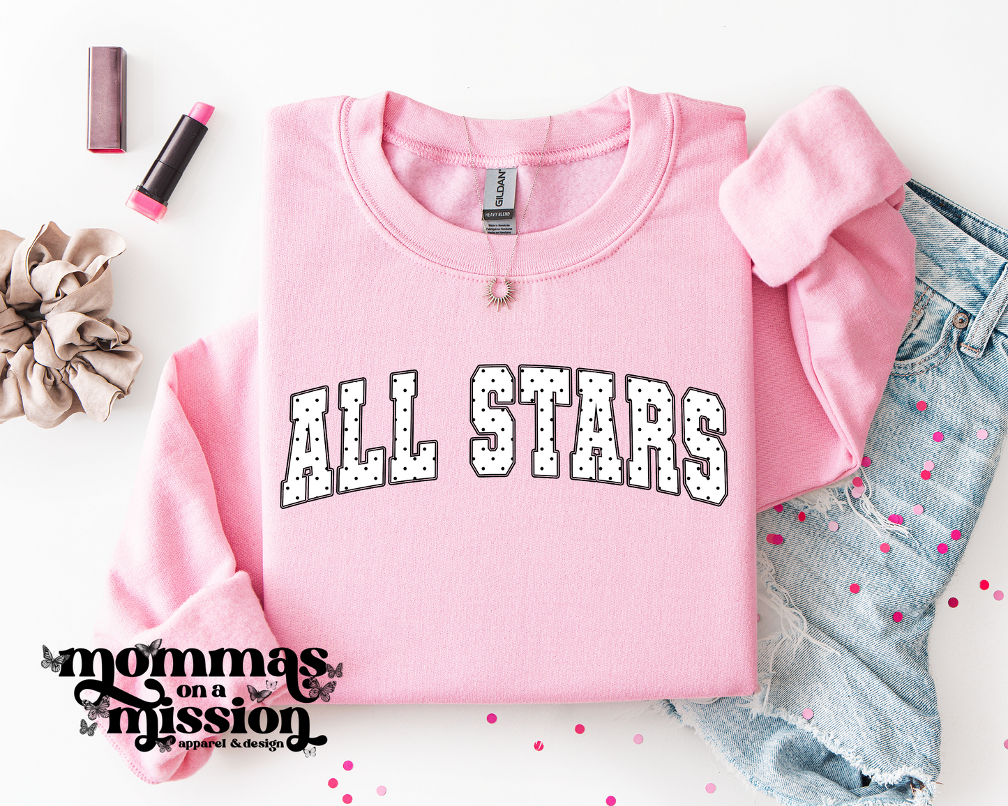 all stars black & white polka dots