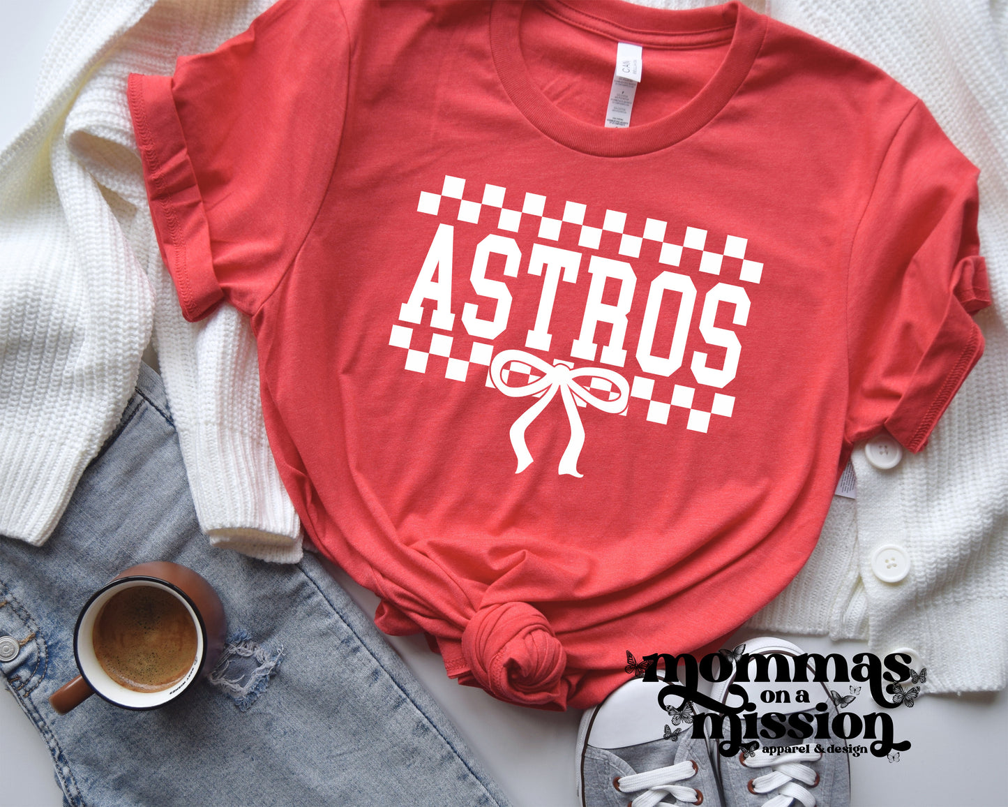 astros checkered bow