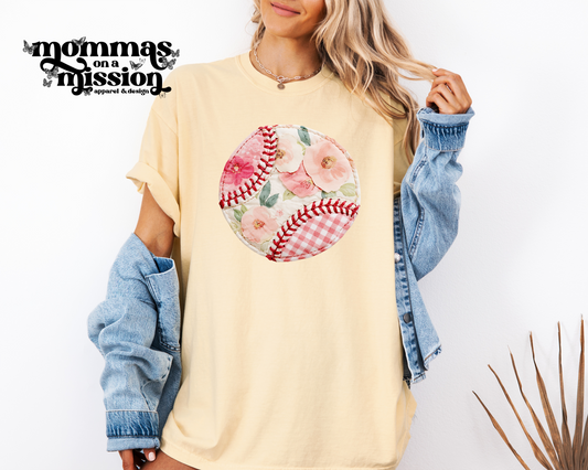 baseball faux patchwork