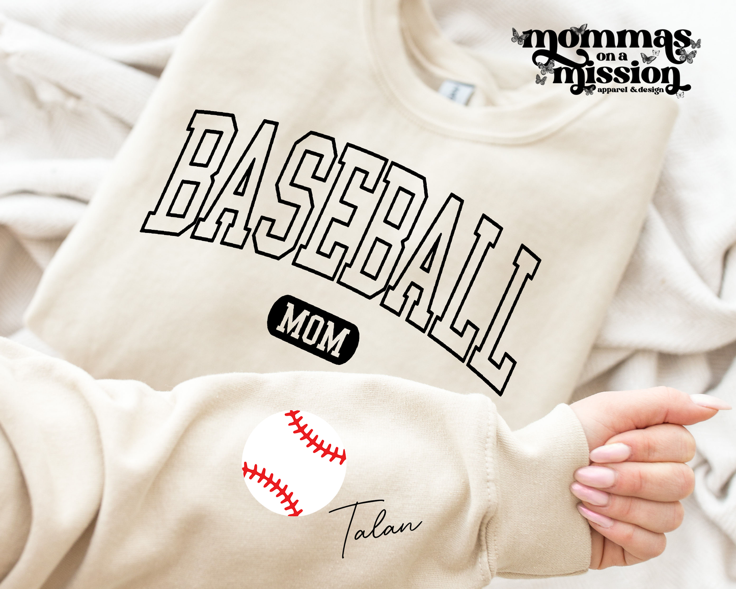 baseball mom - add name on sleeve