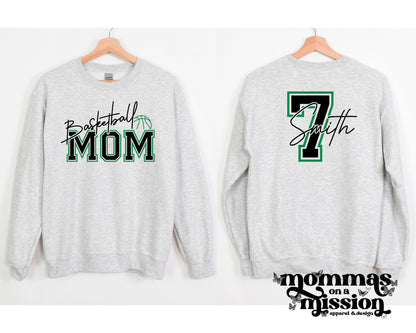 basketball mom with custom name and number on back