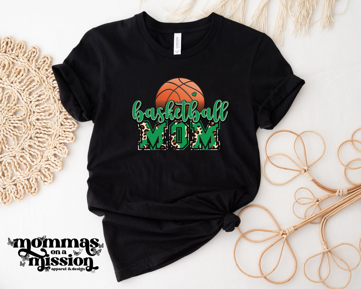 basketball mom in green