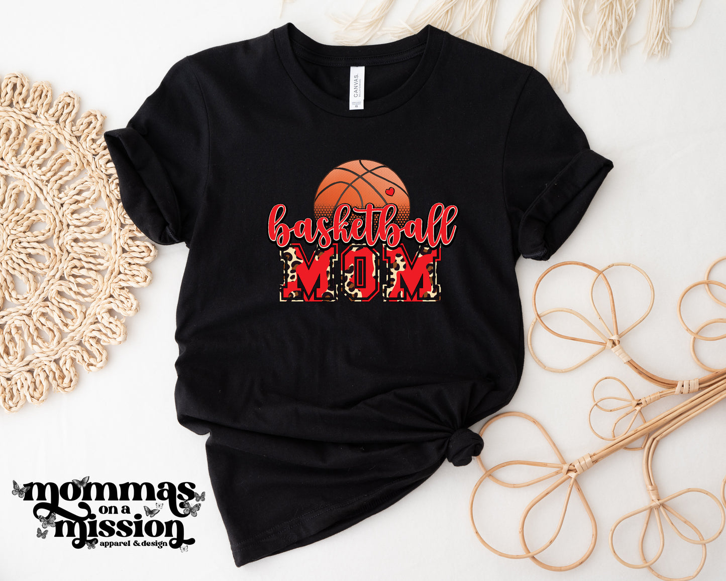 basketball mom in red