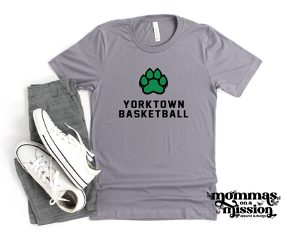 yorktown basketball with paw in black/green - yhs basketball boosters