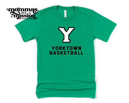 yorktown basketball with Y in black/white - yhs basketball boosters