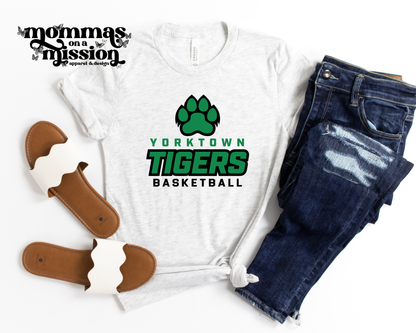 yorktown tigers basketball in black/green (youth) - yhs basketball boosters