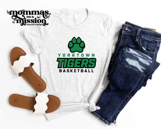 yorktown tigers basketball in black/green - yhs basketball boosters