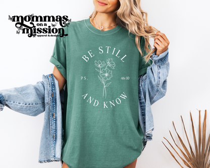 floral be still and know