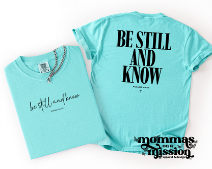 be still and know front/back