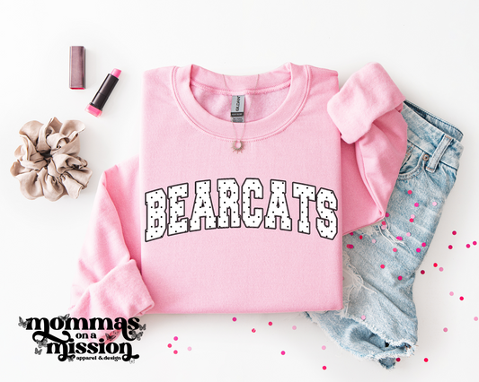 bearcats black & white polka dots
