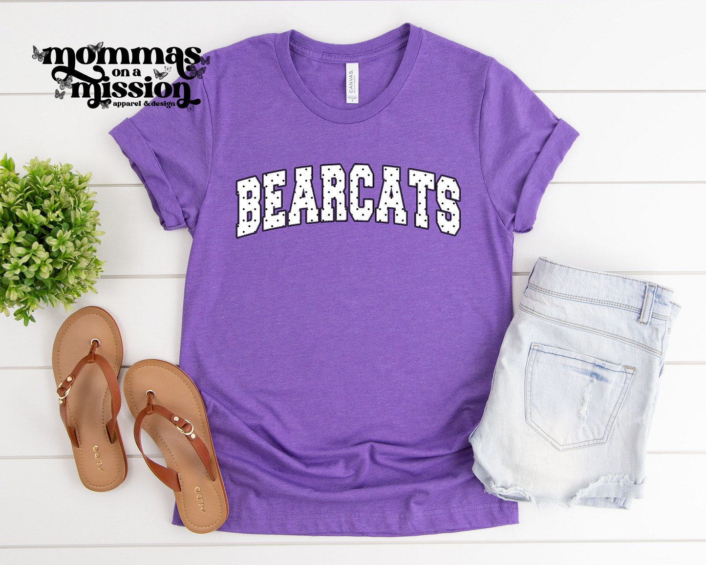 bearcats black & white polka dots (youth)