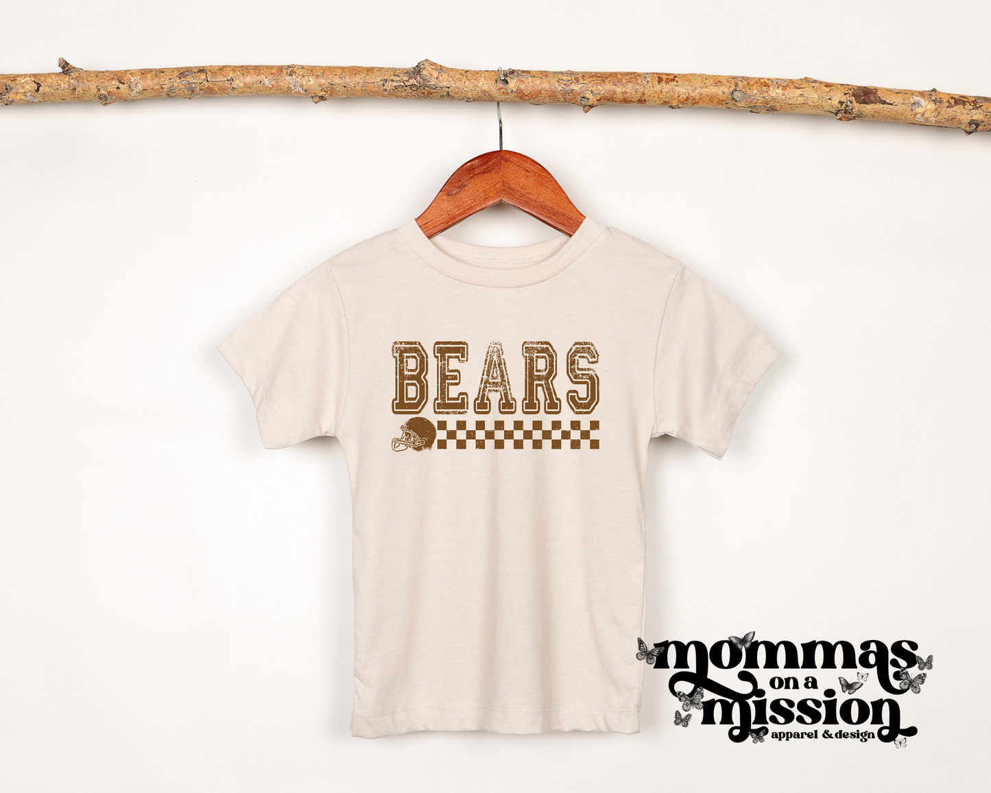 bears checkered with football helmet (youth) - mhcs football fundraiser