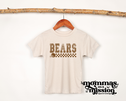 bears checkered with football helmet (youth) - mhcs football fundraiser