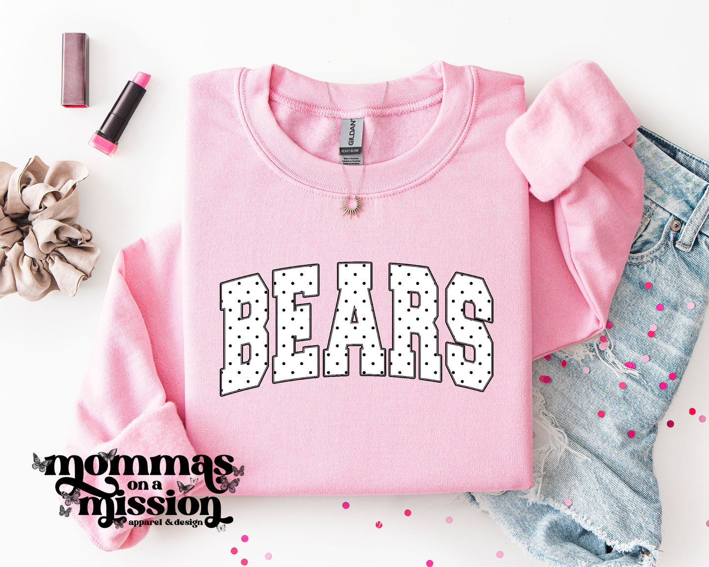 bears black & white polka dots