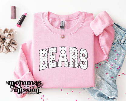 bears black & white polka dots