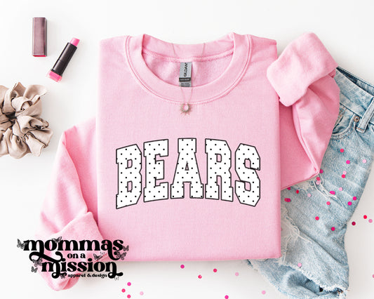 bears black & white polka dots