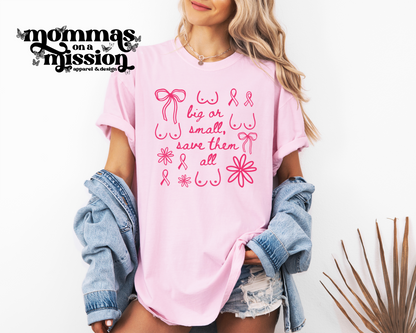 big or small save them all in deep pink
