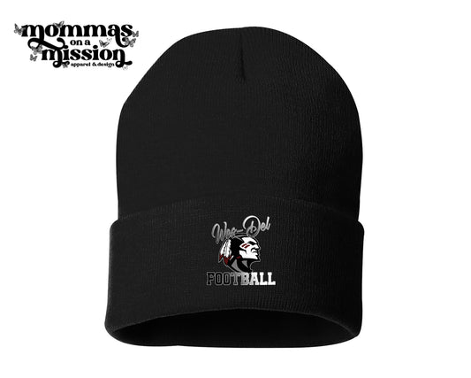 wes-del football beanie (choose your color) - football boosters